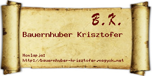 Bauernhuber Krisztofer névjegykártya